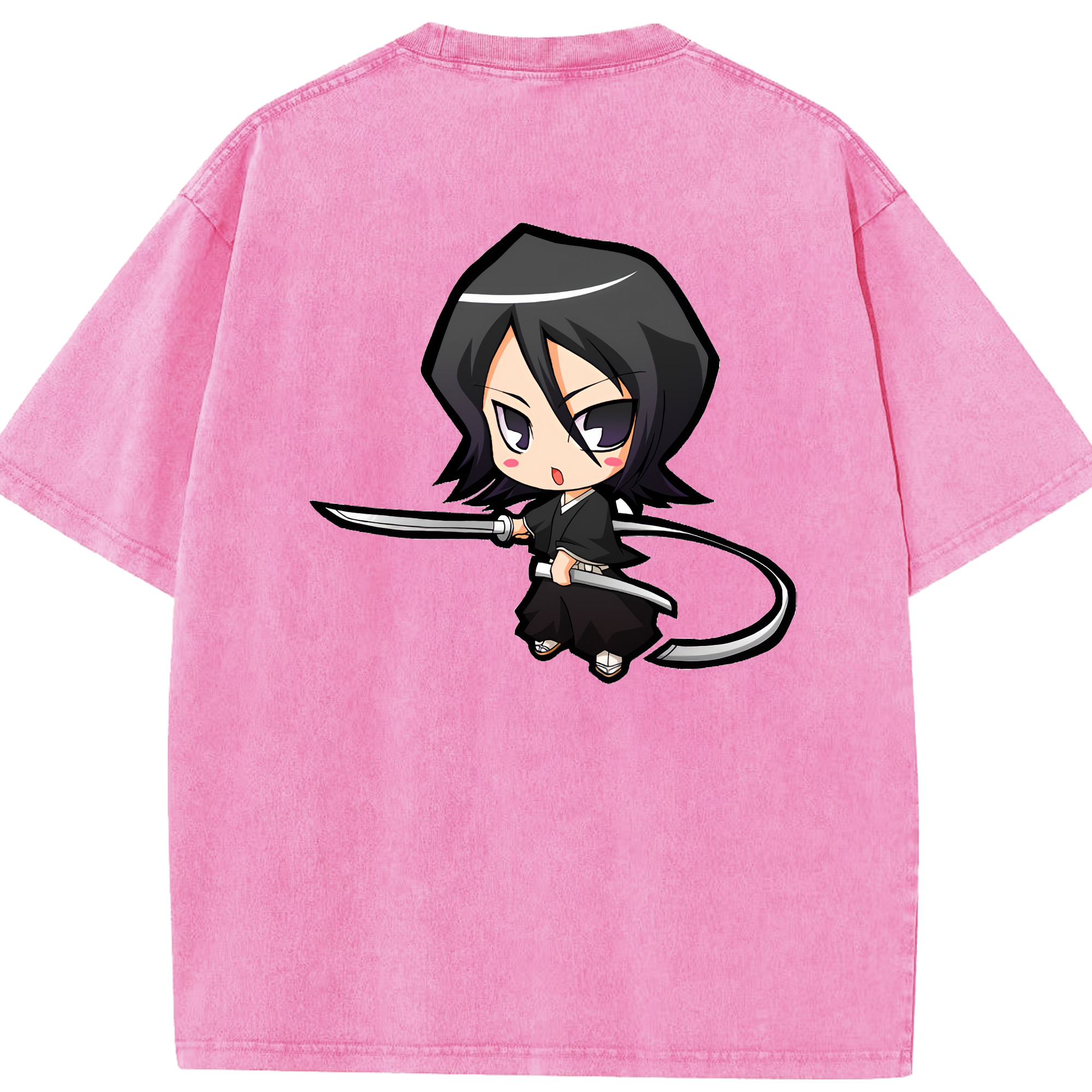 （画像用） ブリーチ 朽木ルキア BLEACH Kuchiki Rukia 綿100% ヴィンテージ風 半袖Tシャツ（背面プリント）